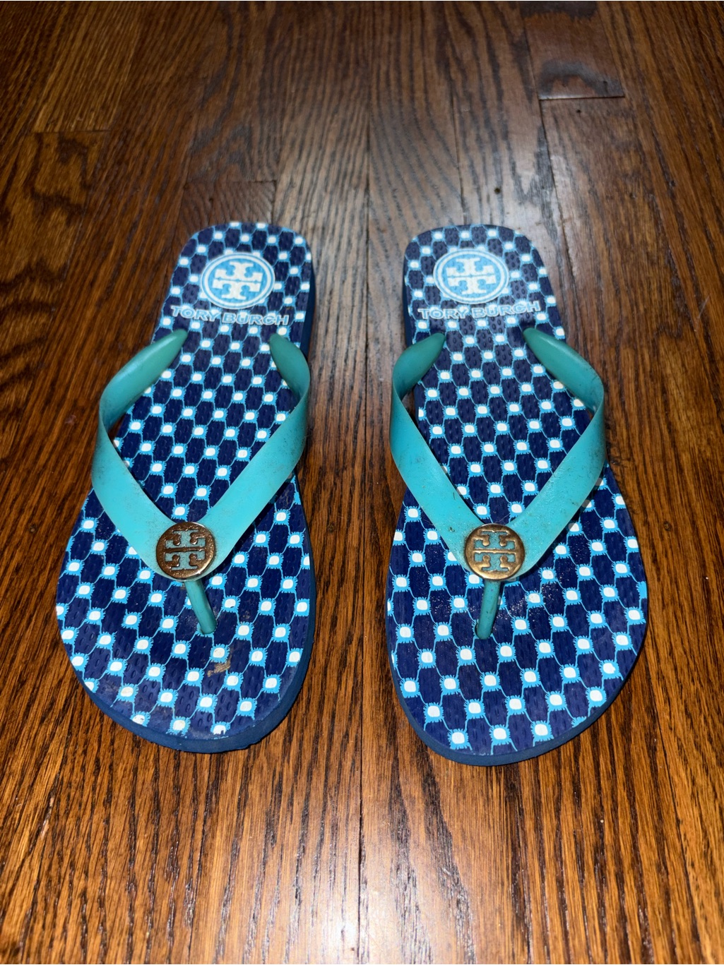 Tory Burch Rubber Geometric Flip Flops